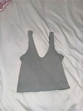 Urban Outfitters Light Gray Ribbed Scoop Tank